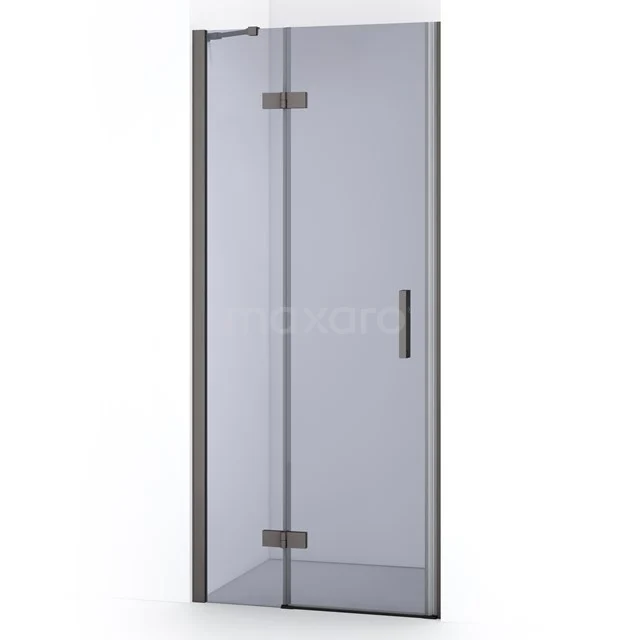 Diamond Shower door | 80 cm Black metal Smoke glass Pivot door DDB21351211ZMN