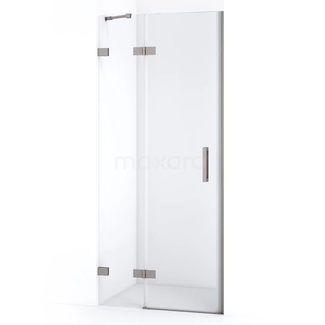 Glas Dusche Tür mit Metall Scharnieren, modernes Design, Klarglas, perfekt für ein stilvolles Badezimmer Upgrade.