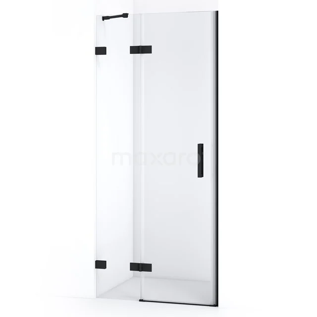 Diamond Shower door | 80 cm Matte black Clear glass Pivot door DDB21351220MB