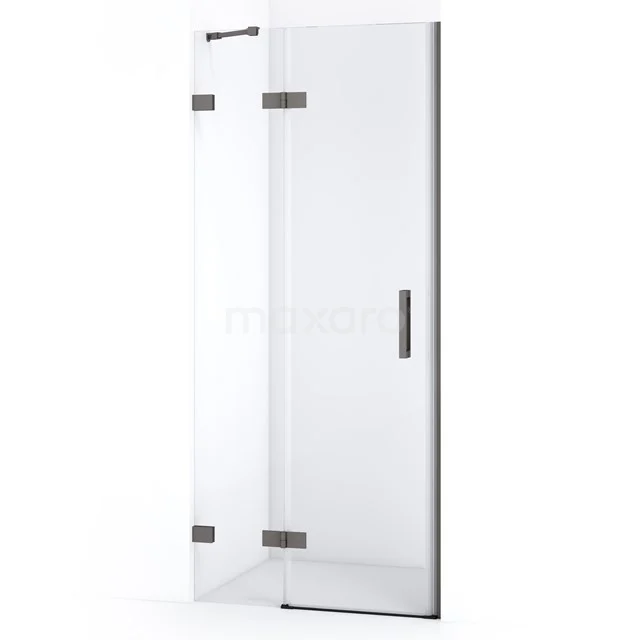 Diamond Shower door | 80 cm Black metal Clear glass Pivot door DDB21351220ZM