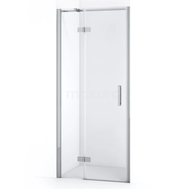 Glasene Duschtür mit Chrom Profil, drehbar und schlankes Design. Perfekt für eine moderne Badezimmergestaltung.