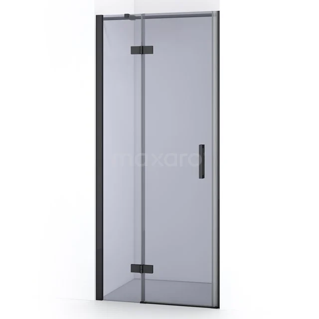 Diamond Shower door | 80 cm Black chrome Smoke glass Pivot door DDB21351311BCN