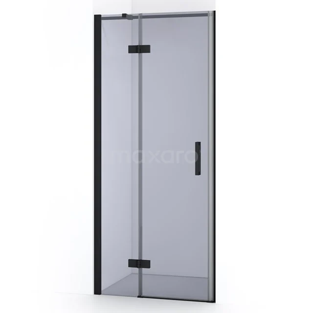 Diamond Shower door | 80 cm Matte black Smoke glass Pivot door DDB21351311MB