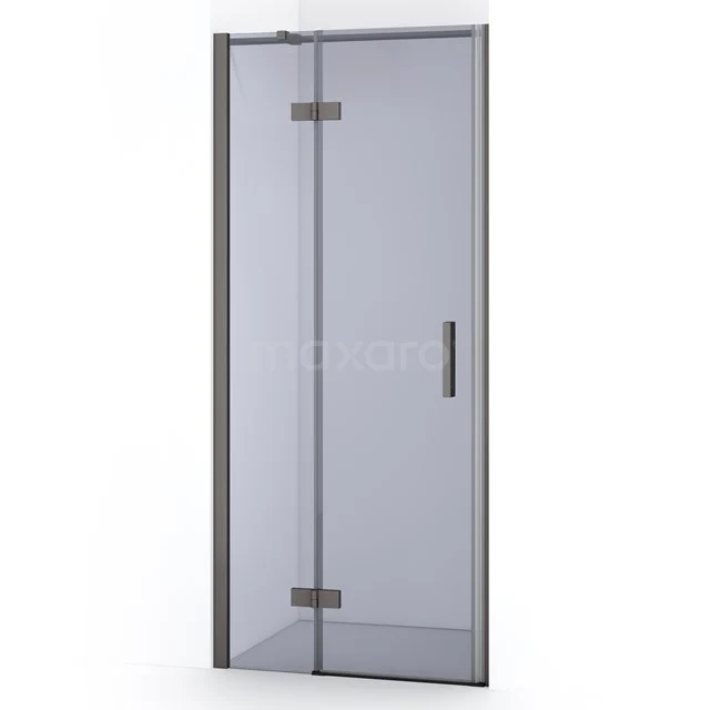 Diamond Shower door | 80 cm Black metal Smoke glass Pivot door DDB21351311ZMN