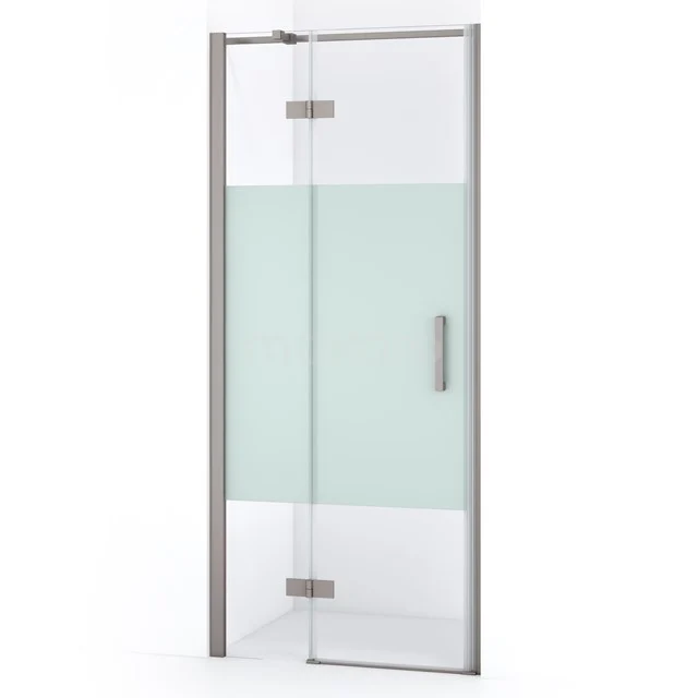Diamond Shower door | 80 cm Stainless steel Clear with matt strip Pivot door DDB21351313BR