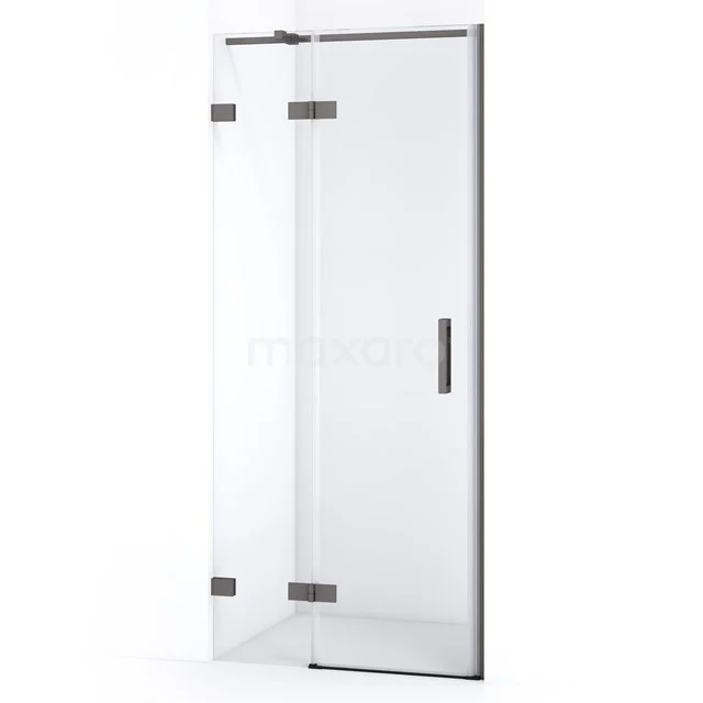 Diamond Shower door | 80 cm Black metal Clear glass Pivot door DDB21351320ZM