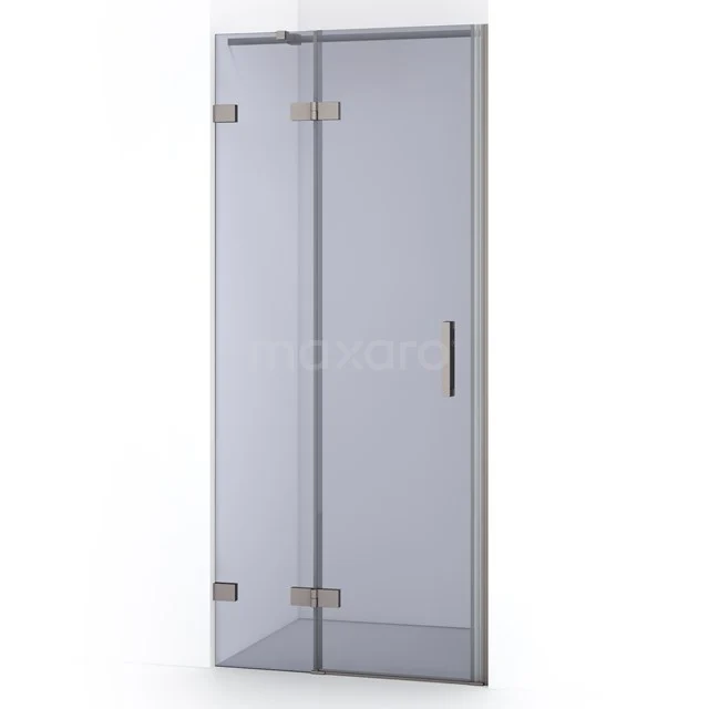 Diamond Duschtür | 80 cm Edelstahl Rauchglas Drehtür DDB21351321BR Glasdouchedeur mit matter Oberfläche, metallene Scharniere und Haltegriff, perfekt für ein stilvolles modernes Badezimmer.