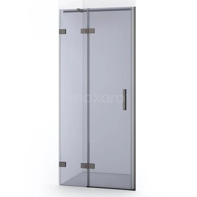 Diamond Shower door | 80 cm Black metal Smoke glass Pivot door DDB21351321ZM