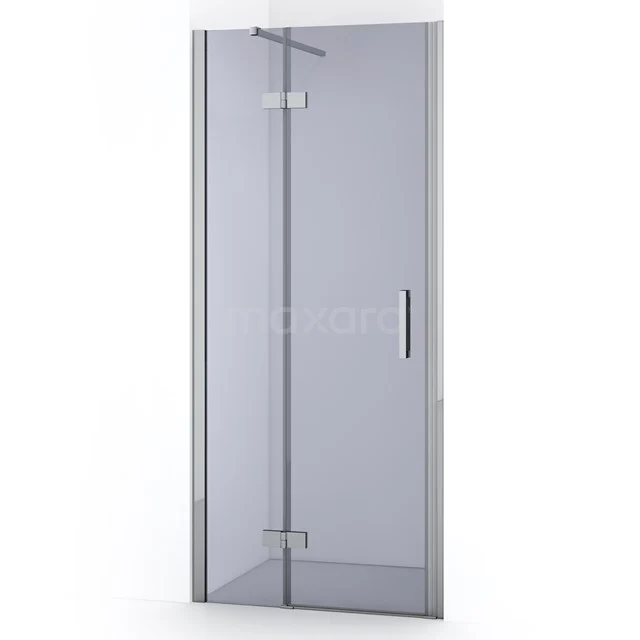 Glasdouchedeur mit chromatischen Scharnieren und Haltegriff, modernes Design für ein stilvolles Badezimmer.