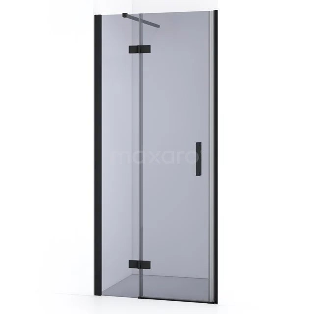 Diamond Shower door | 80 cm Matte black Smoke glass Pivot door DDB21352111MB