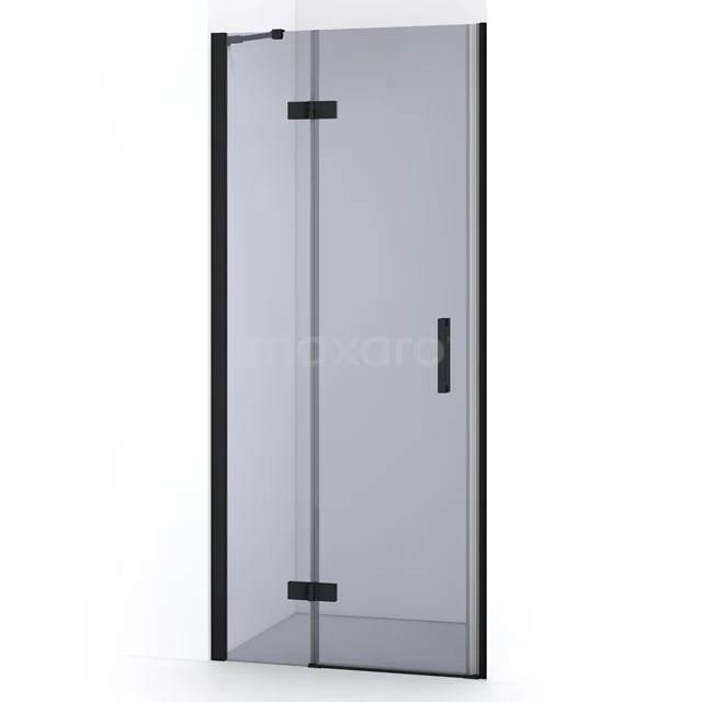Diamond Shower door | 80 cm Matte black Smoke glass Pivot door DDB21352211MB