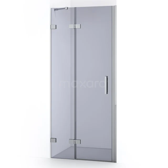 Glas Duschtür mit Scharnieren, Klarglas, straffe Verarbeitung, ideal für eine moderne Badezimmergestaltung.