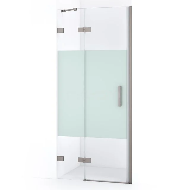 Diamond Shower door | 80 cm Stainless steel Clear with matt strip Pivot door DDB21352223BR