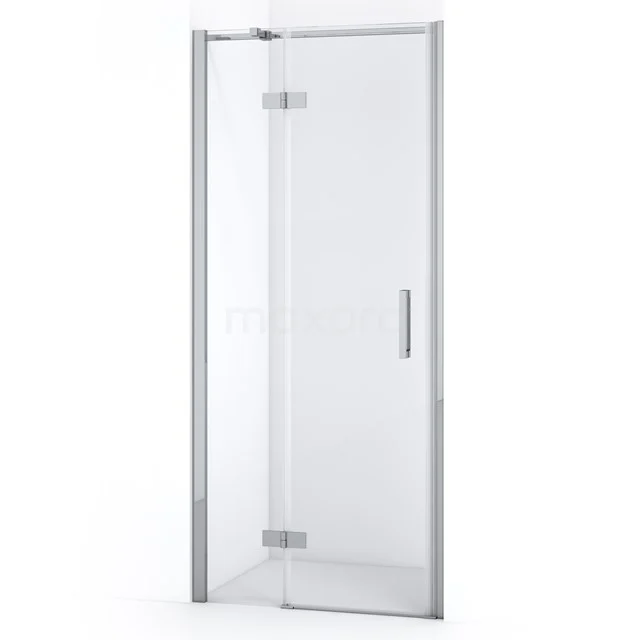 Glasene Duschtür mit Aluminiumrahmen, straff modernes Design und Scharniere, perfekt für einen minimalistischen Badezimmerstil.