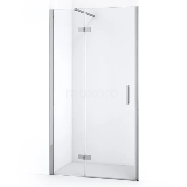 Diamond Shower door | 90 cm Chrome Clear glass Pivot door DDB21451110C Glass shower door with chrome accents, sleek design and corner opening, ideal for modern bathroom interiors.