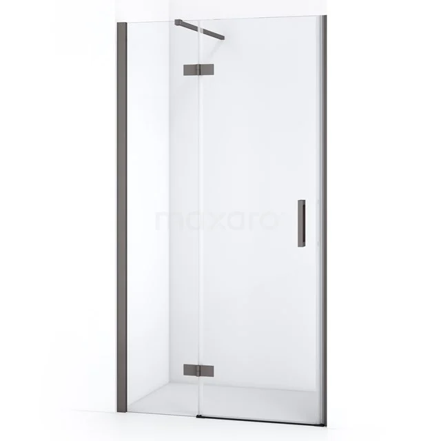 Diamond Douchedeur | 90 cm Zwart metaal Helder glas Draaideur DDB21361110ZMN