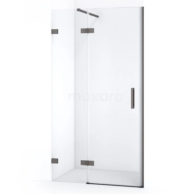 Diamond Douchedeur | 90 cm Zwart metaal Helder glas Draaideur DDB21361120ZM