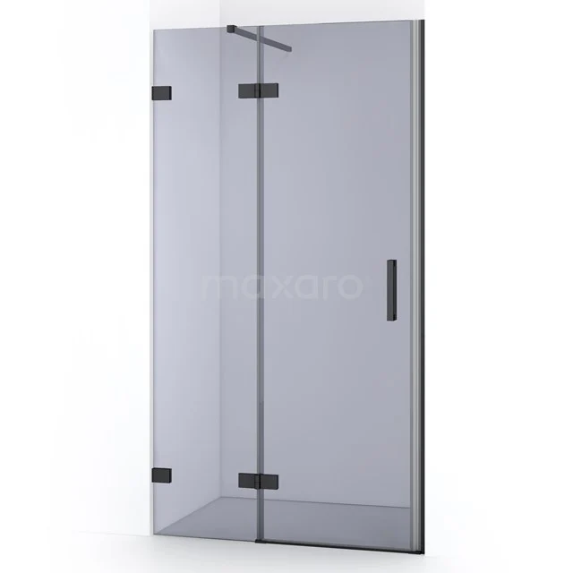 Diamond Shower door | 90 cm Black chrome Smoke glass Pivot door DDB21361121BC