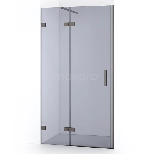 Diamond Shower door | 90 cm Black metal Smoke glass Pivot door DDB21361121ZM