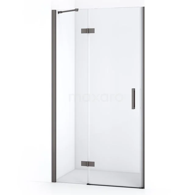 Diamond Douchedeur | 90 cm Zwart metaal Helder glas Draaideur DDB21361210ZMN