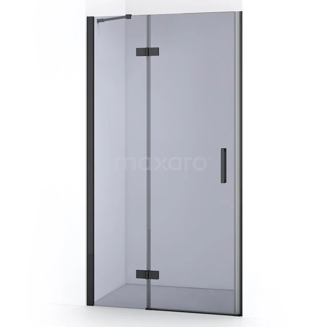 Diamond Shower door | 90 cm Black chrome Smoke glass Pivot door DDB21361211BCN