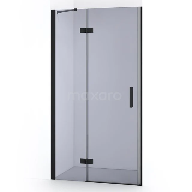 Diamond Shower door | 90 cm Matte black Smoke glass Pivot door DDB21361211MB