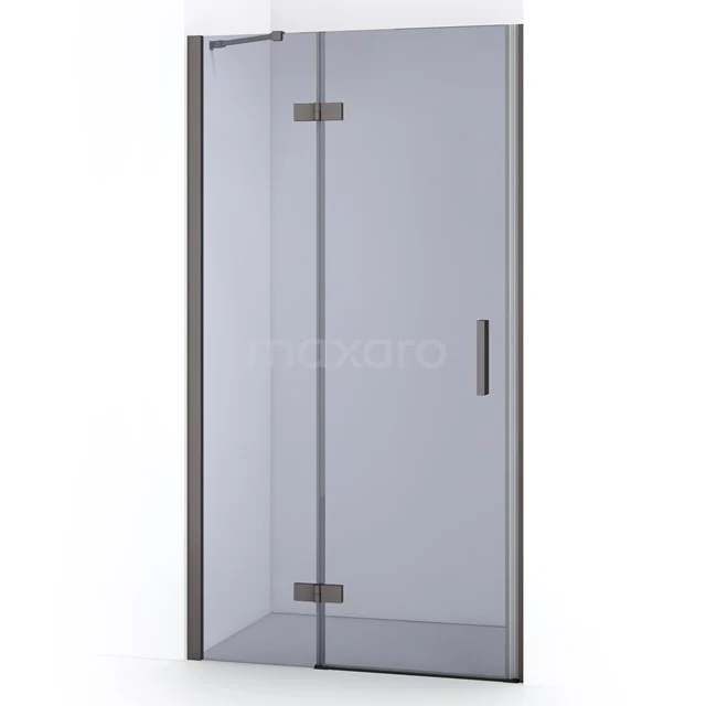 Diamond Shower door | 90 cm Black metal Smoke glass Pivot door DDB21361211ZMN