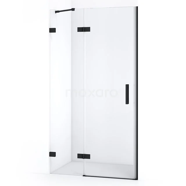 Diamond Duschtür | 90 cm Matt Schwarz Klarglas Drehtür DDB21361220MB Duschtürset aus Glas mit schwarzem Profil, modernes Design, ideal für ein stilvolles Badezimmer.