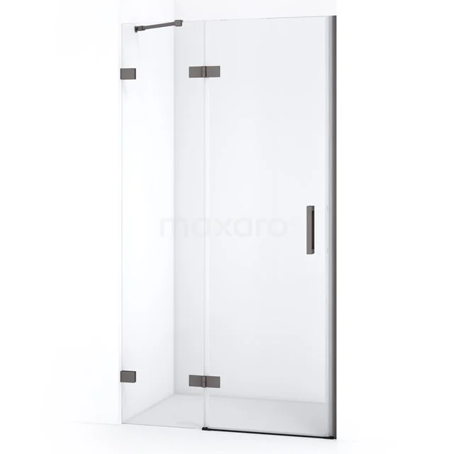 Diamond Douchedeur | 90 cm Zwart metaal Helder glas Draaideur DDB21361220ZM