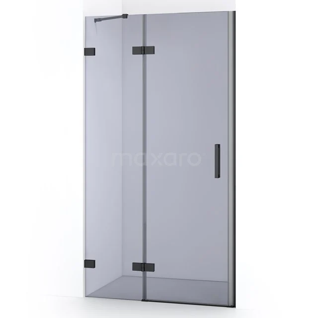 Diamond Shower door | 90 cm Black chrome Smoke glass Pivot door DDB21361221BC