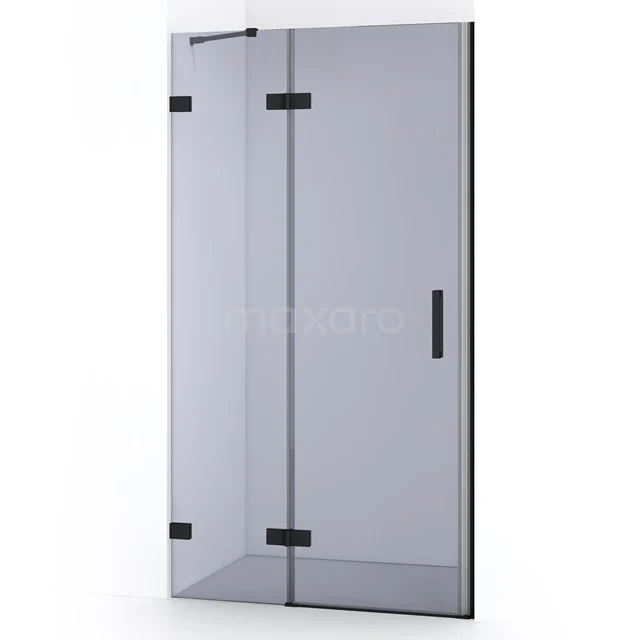 Diamond Duschtür | 90 cm Matt Schwarz Rauchglas Drehtür DDB21361221MB Glas Duschtür mit Scharnieren, Matt Schwarz Rahmen und Haltegriff; elegantes und modernes Design für ein stilvolles Badezimmer.