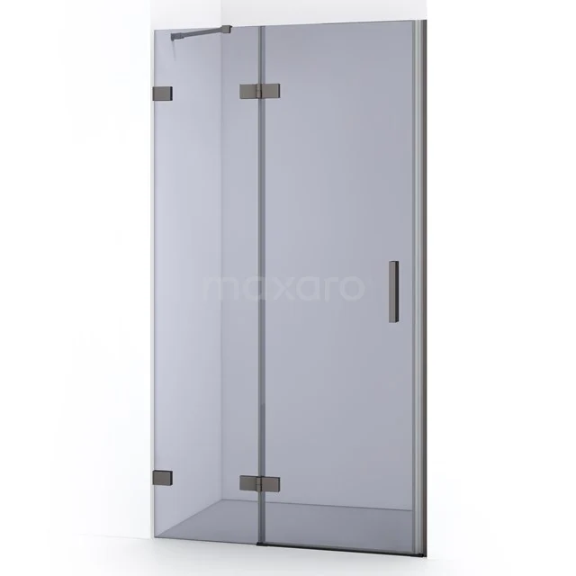 Diamond Shower door | 90 cm Black metal Smoke glass Pivot door DDB21361221ZM