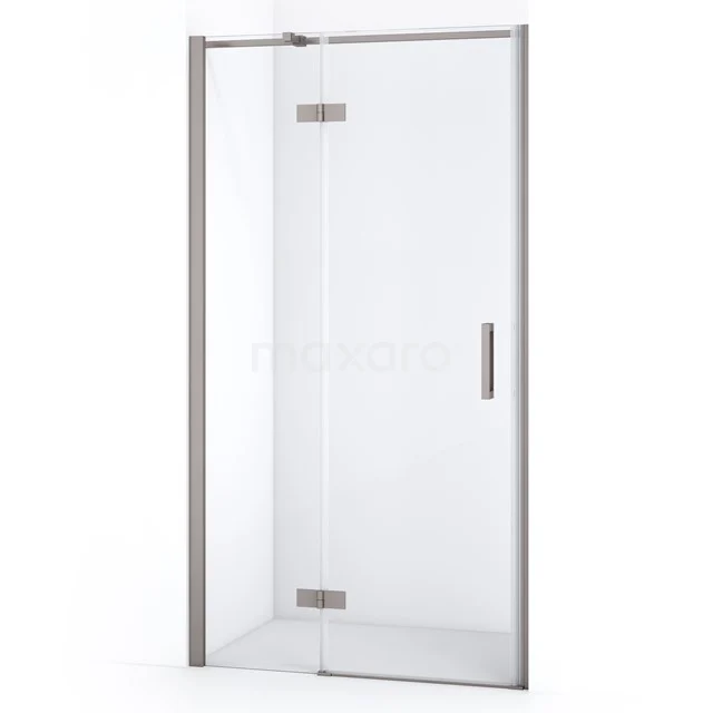 Glasene Duschtür mit silbernem Profil, elegantes Design, ideal für moderne Bäder. Einfach zu installieren und pflegeleicht.