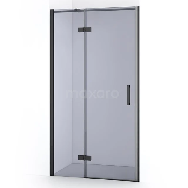 Diamond Shower door | 90 cm Black chrome Smoke glass Pivot door DDB21361311BCN