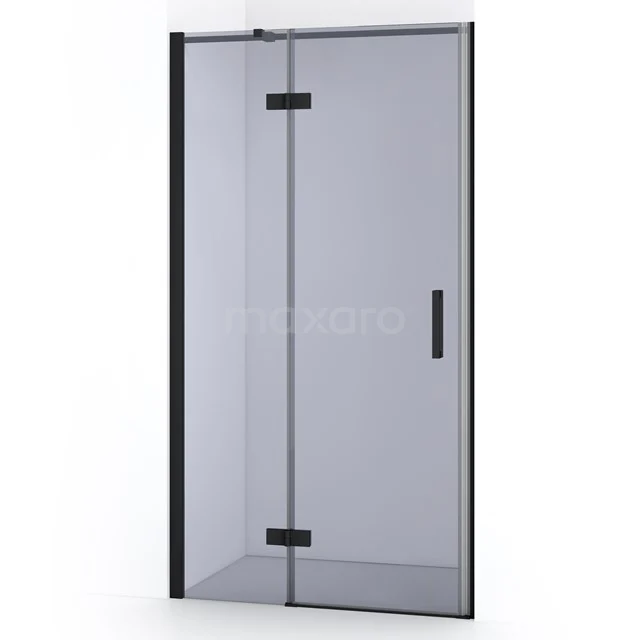 Diamond Shower door | 90 cm Matte black Smoke glass Pivot door DDB21361311MB
