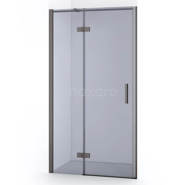 Diamond Shower door | 90 cm Black metal Smoke glass Pivot door DDB21361311ZMN