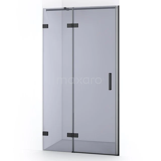 Diamond Shower door | 90 cm Black chrome Smoke glass Pivot door DDB21361321BC