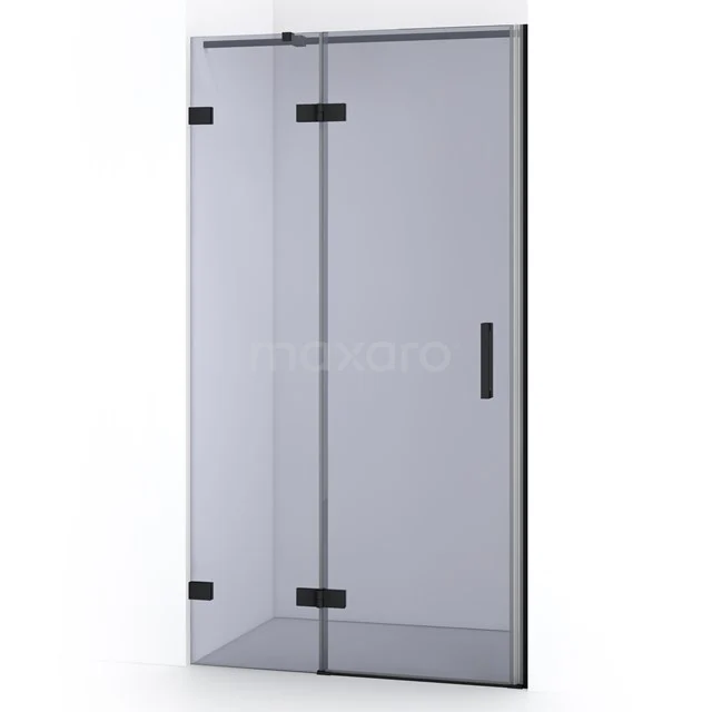 Diamond Shower door | 90 cm Matte black Smoke glass Pivot door DDB21361321MB