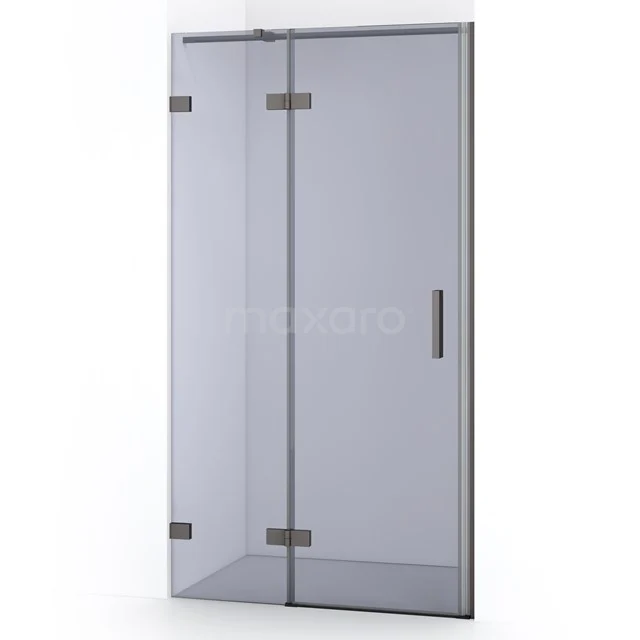 Diamond Shower door | 90 cm Black metal Smoke glass Pivot door DDB21361321ZM