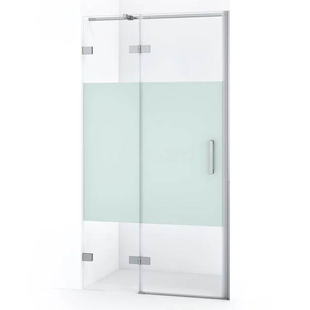 Diamond Shower door | 90 cm Chrome Clear with matt strip Pivot door DDB21361323C