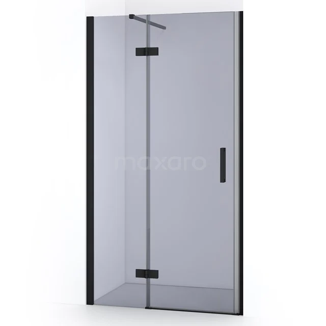 Moderne Glastür, Schwarz Rahmen, minimalistisches Design, geeignet für Badezimmergestaltung, klar und funktional.