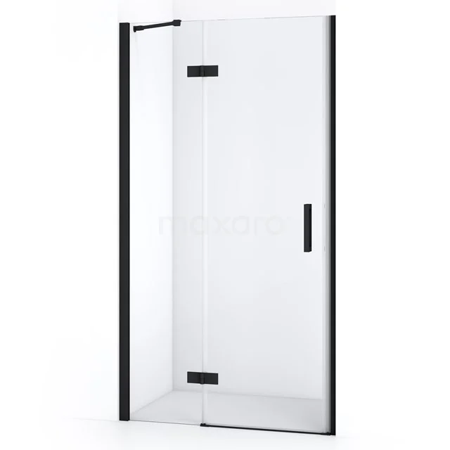 Diamond Shower door | 90 cm Matte black Clear glass Pivot door DDB21452210MB Shower enclosure with black frame, clear glass and pivot door, ideal for modern bathroom design.