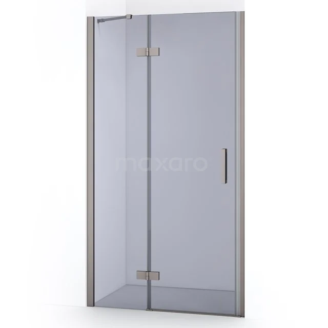 Glas Duschtür mit Scharnieren, Klarglas, Aluminiumrahmen, geeignet für moderne Badezimmergestaltung.