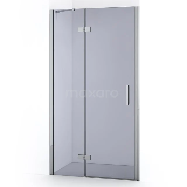 Glasene Duschtür mit matter Aluminiumumrandung, schlankes Design, ideal für moderne Bäder.