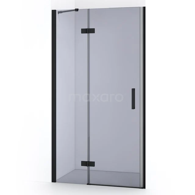Diamond Shower door | 90 cm Matte black Smoke glass Pivot door DDB21362211MB