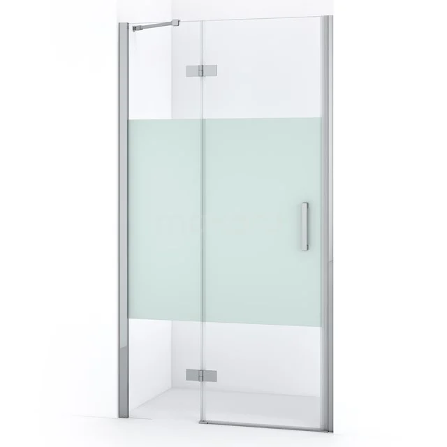 Diamond Shower door | 90 cm Chrome Clear with matt strip Pivot door DDB21362213C