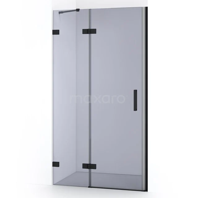 Diamond Shower door | 90 cm Matte black Smoke glass Pivot door DDB21362221MB