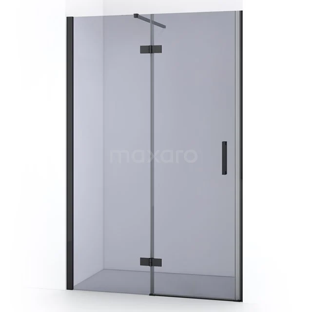 Diamond Shower door | 110 cm Black chrome Smoke glass Pivot door DDB21651111BCN