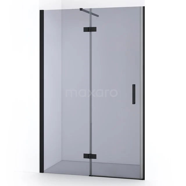 Glas Duschwand mit Matt Schwarz Scharnieren, Klarglas, modernes Design, ideal für ein stilvolles Badezimmer.