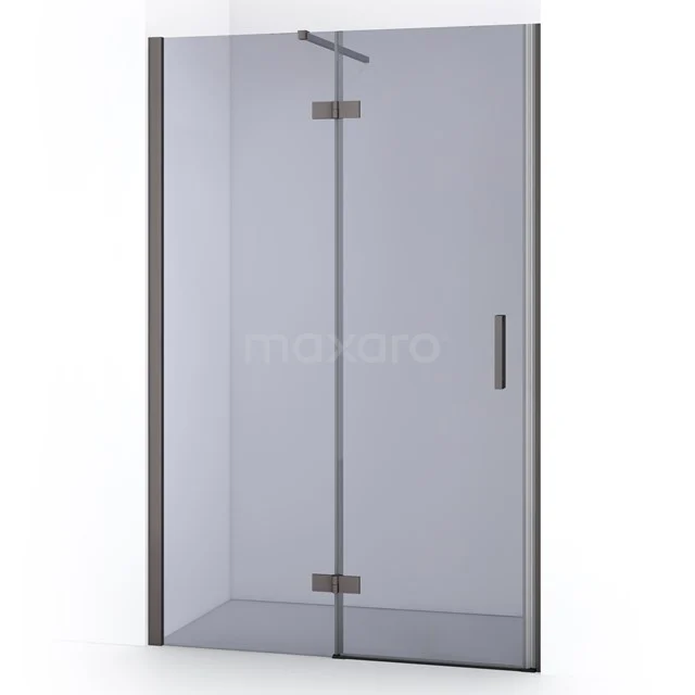 Diamond Douchedeur | 110 cm Zwart metaal Rookglas Draaideur DDB21651111ZMN